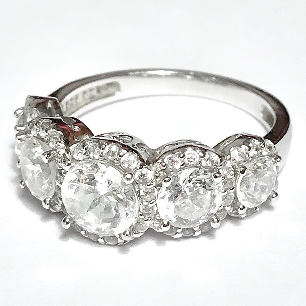 PLATINUM CLAD DIAMONIQUE HALO RING